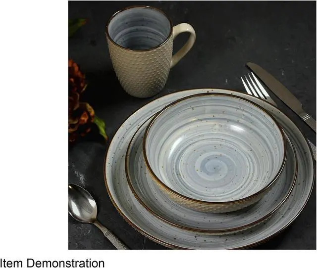 Alt view image 5 of 6 - Elama Mellow 16-Piece Dinnerware Set in Powder Blue