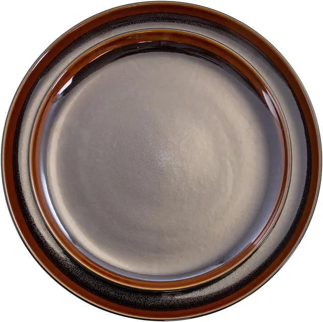 Alt view image 7 of 8 - Elama Midnight Beach 16 Piece Round Stoneware Dinnerware Set in Metallic Black