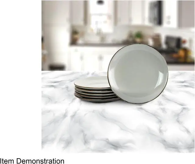 Alt view image 5 of 5 - Elama Tahitian Sand 6-Piece Salad Plate Set, Light Grey