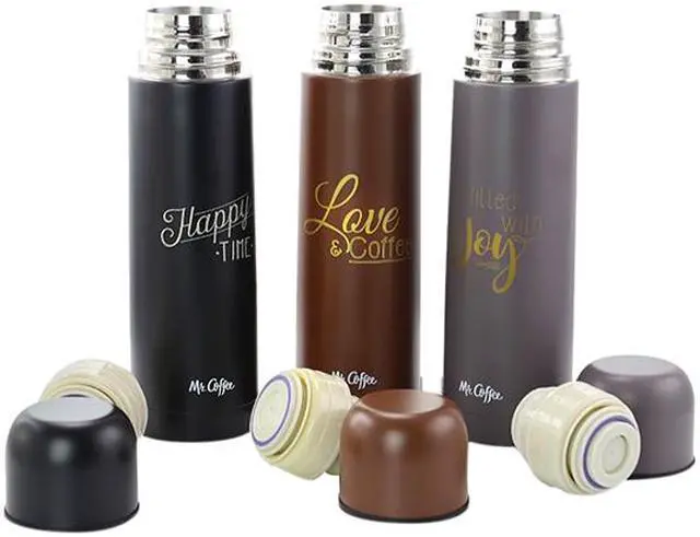 Alt view image 3 of 3 - Mr. Coffee Luster Javelin 3 Pc 16 Oz Stainless Steel Thermal Travel Bottle Set
