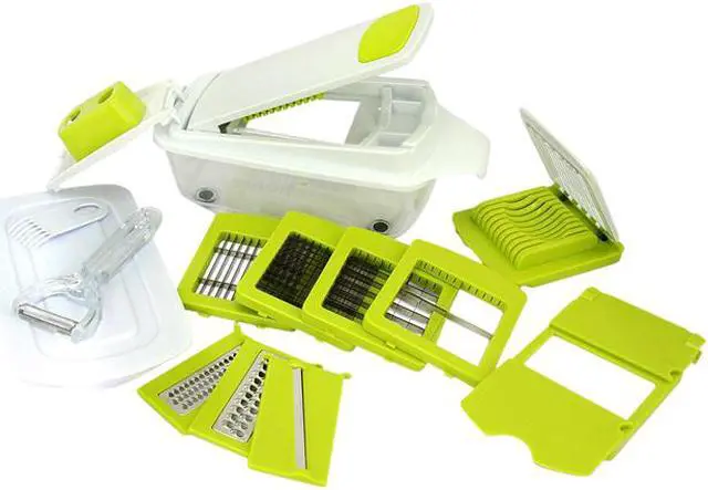 Main image of MegaChef 8-in-1 Multi-Use Slicer Dicer and Chopper with Interchangeable Blades, Vegetable and Fruit Peeler and Soft Slicer