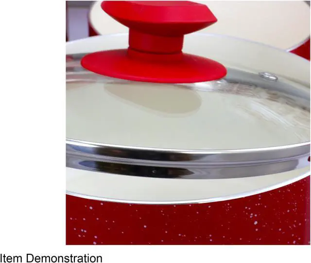 Alt view image 4 of 4 - Oster San Jacinto 9 Piece Cookware Set - Red Speckle - Aluminum - 2.5/2.1/2.0 mm - GBX