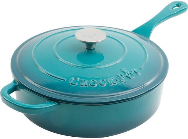 3.5 Quart Enameled Cast Iron Braiser with Self Basting Lid - On