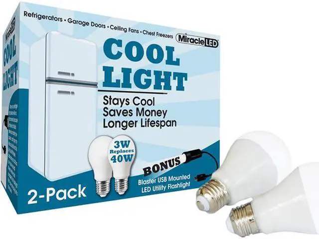 Main image of MiracleLED 604366 LED Refrigerator and Freezer Cool Light 2-Pack + Bonus LED BLASTER