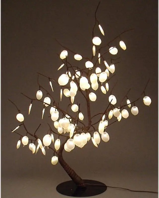 Main image of Hi-Line Gift LED Silver Dollar Bonsai Tree