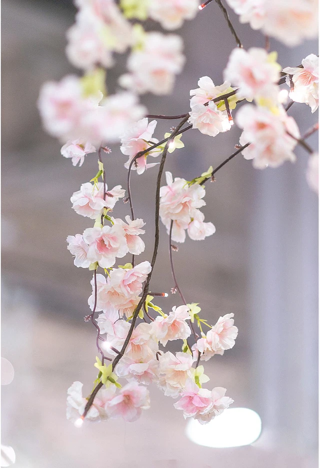 Alt view image 2 of 5 - Small Pink Cherry Blossom Tree with 66 Warm White LED
