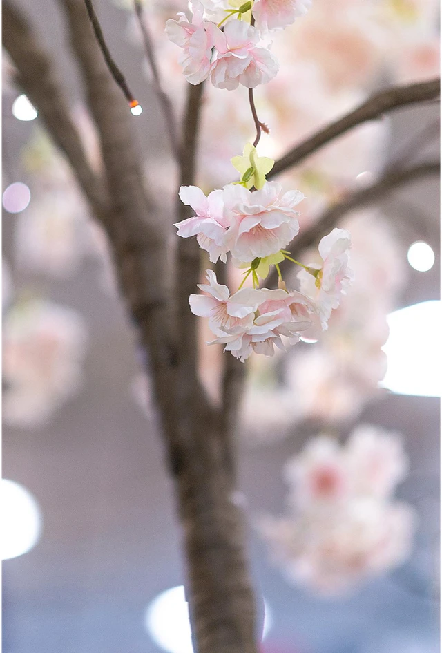 Alt view image 4 of 5 - Small Pink Cherry Blossom Tree with 66 Warm White LED