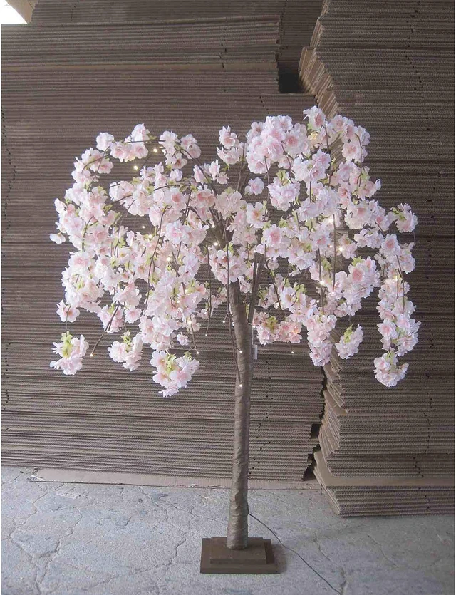 Alt view image 5 of 5 - Small Pink Cherry Blossom Tree with 66 Warm White LED