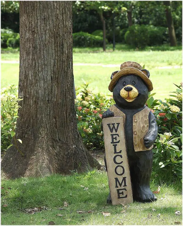 Alt view image 8 of 9 - Hi-Line Gift Bear Standing with A Welcome Sign