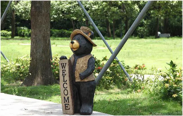 Alt view image 9 of 9 - Hi-Line Gift Bear Standing with A Welcome Sign