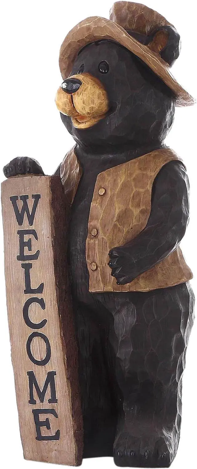 Main image of Hi-Line Gift Bear Standing with A Welcome Sign
