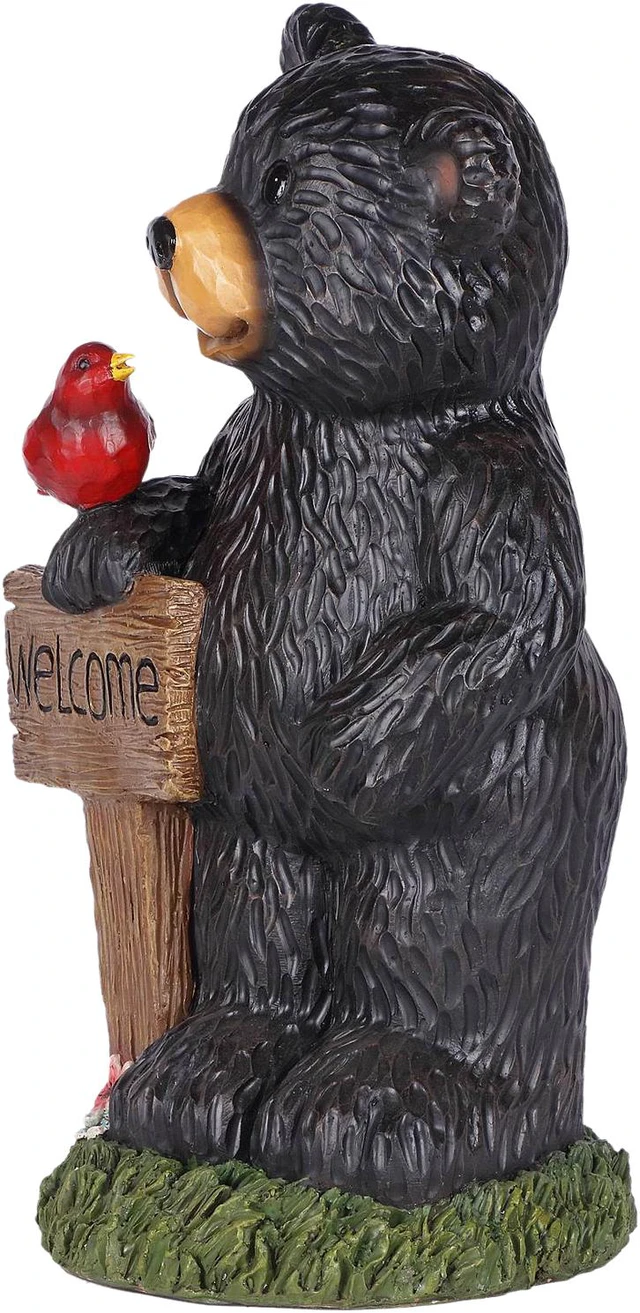 Alt view image 3 of 9 - Hi-Line Gift Bear Holding Welcome Sign