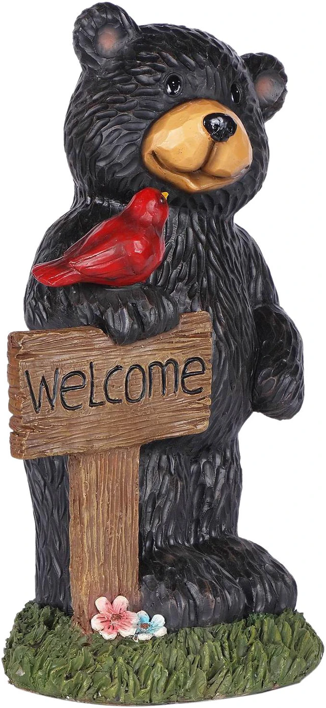 Alt view image 2 of 9 - Hi-Line Gift Bear Holding Welcome Sign