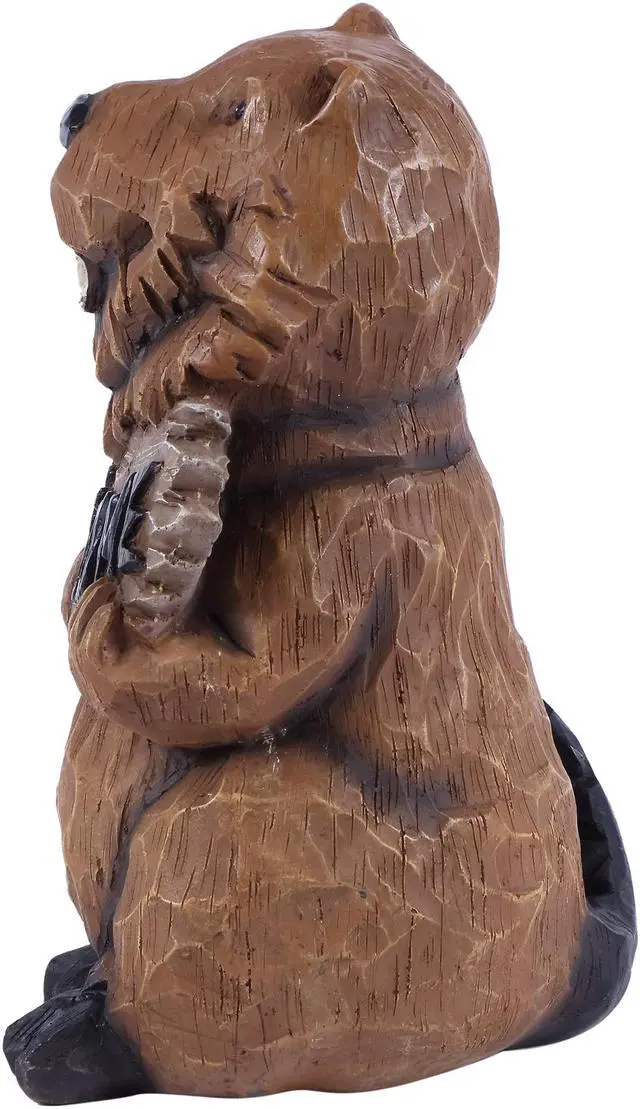 Alt view image 3 of 6 - Hi-Line Gift Beaver Holding A Welcome Sign