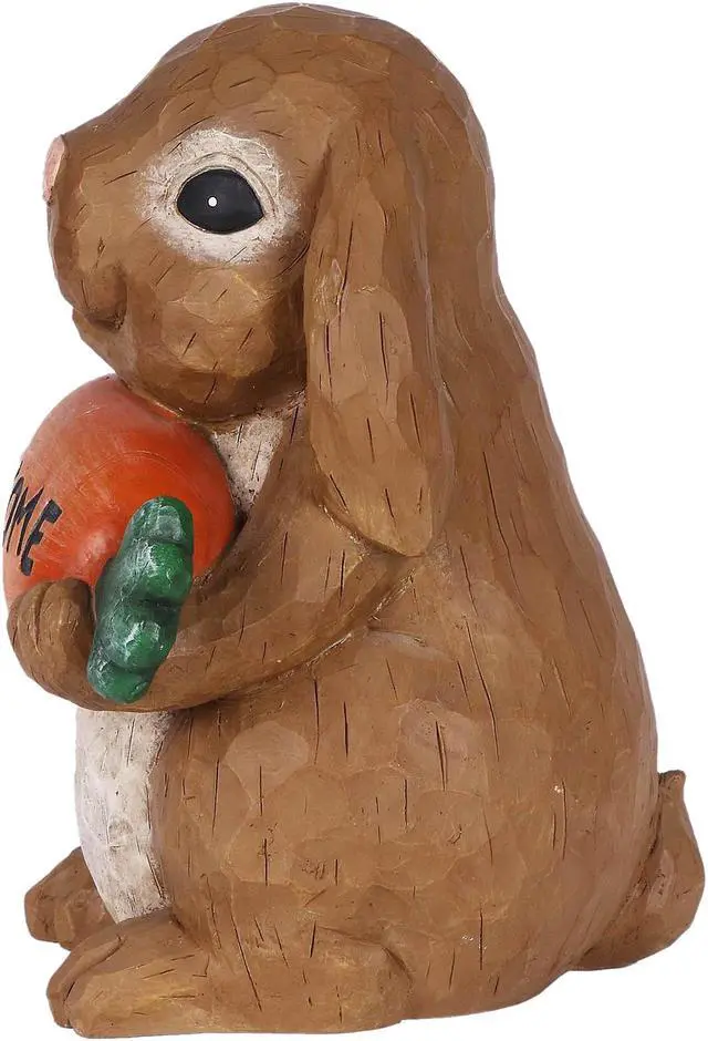 Alt view image 4 of 8 - Hi-Line Gift Rabbit Holdng Carrot Welcome Sign