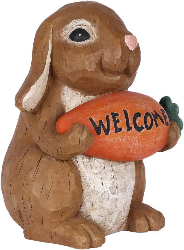 Alt view image 3 of 8 - Hi-Line Gift Rabbit Holdng Carrot Welcome Sign