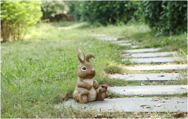 Alt view image 6 of 7 - Hi-Line Gift Rabbit Sitting with Ladybug