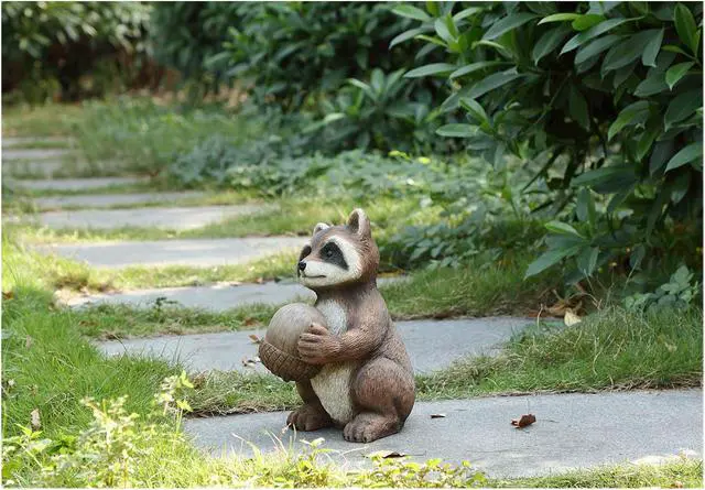 Alt view image 8 of 9 - Hi-Line Gift Racoon Holding Acorn