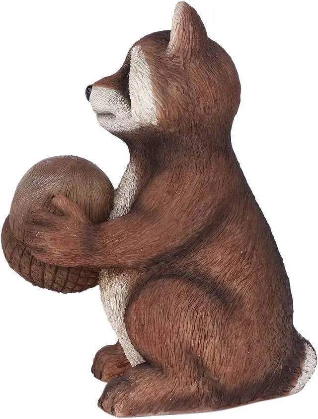 Alt view image 4 of 9 - Hi-Line Gift Racoon Holding Acorn