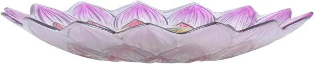 Alt view image 4 of 5 - Hi-Line Gift LED Solar Floral Glass Bird Bath with Stand - Pink Dahlia