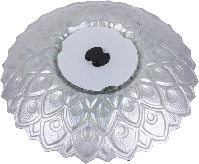 Alt view image 4 of 6 - Hi-Line Gift LED Solar Peacock Blue Geometric Glass Bird Bath with Stand