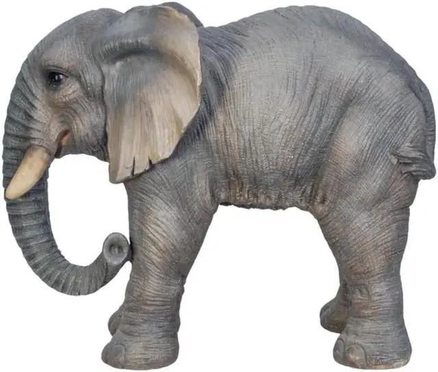 Main image of Hi-Line Gift Elephant Standing with Trunk Down Statue