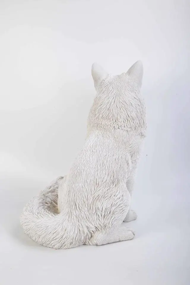 Alt view image 3 of 3 - Hi-Line Gift Snow Fox Statue