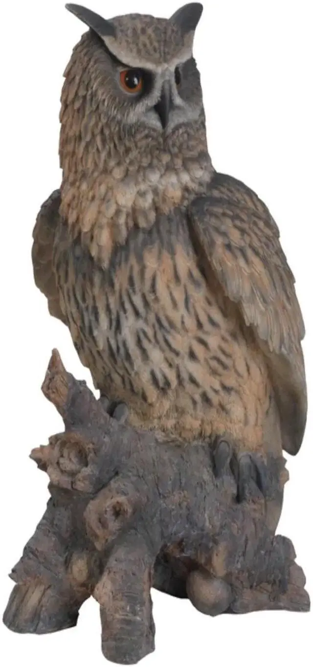Alt view image 2 of 3 - Hi-Line Gift Eagle Owl On Stump Statue