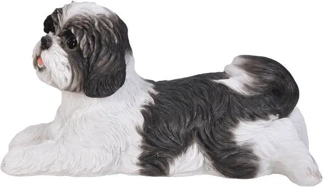 Alt view image 2 of 7 - Hi-Line Gift Shih Tzu Lying Down - Black/White