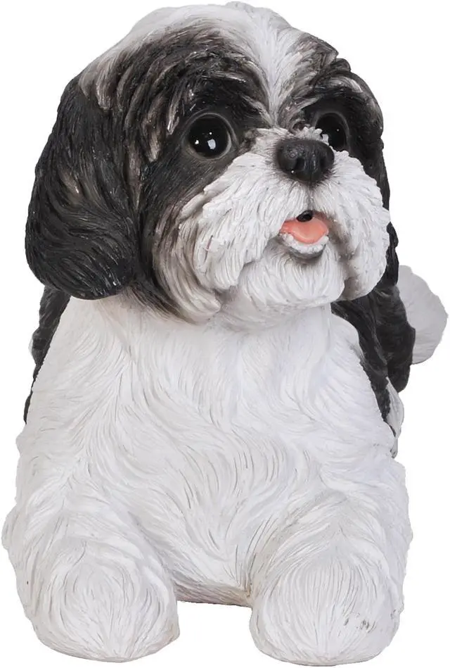Alt view image 3 of 7 - Hi-Line Gift Shih Tzu Lying Down - Black/White