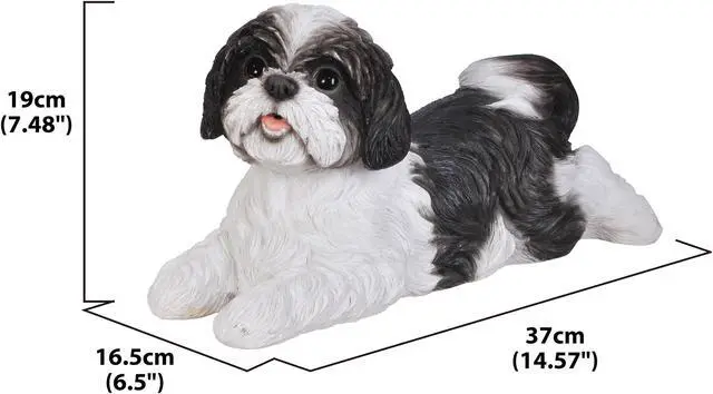 Alt view image 5 of 7 - Hi-Line Gift Shih Tzu Lying Down - Black/White