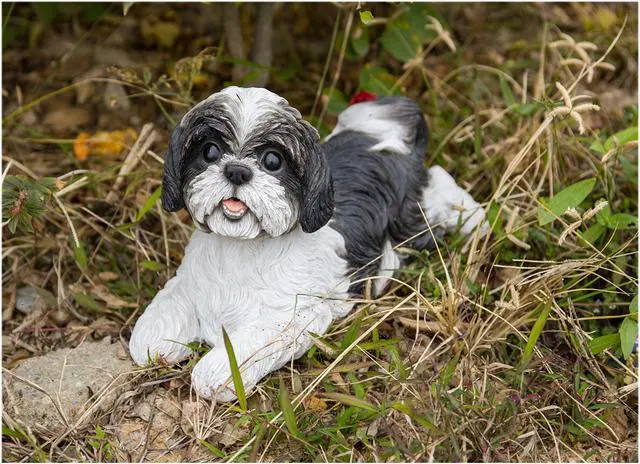 Alt view image 7 of 7 - Hi-Line Gift Shih Tzu Lying Down - Black/White