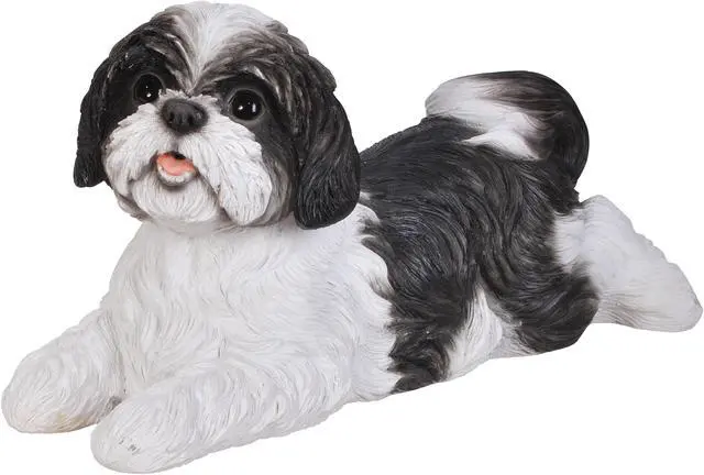 Main image of Hi-Line Gift Shih Tzu Lying Down - Black/White