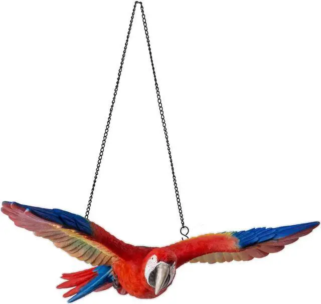 Main image of Hi-Line Gift Scarlet Parrot Flying Statue