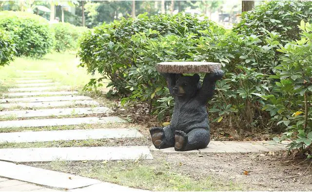Alt view image 7 of 8 - Hi-Line Gift Sittingblack Bear Plant Stand Statue