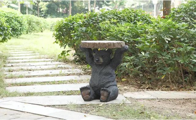 Alt view image 8 of 8 - Hi-Line Gift Sittingblack Bear Plant Stand Statue