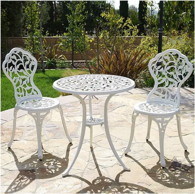 Main image of Hi-Line Gift Garden Table & Chairs - White