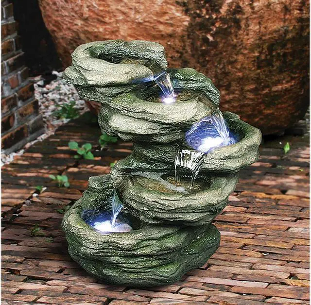 Alt view image 2 of 2 - Hi-Line Gift LED Level Rock Fountain