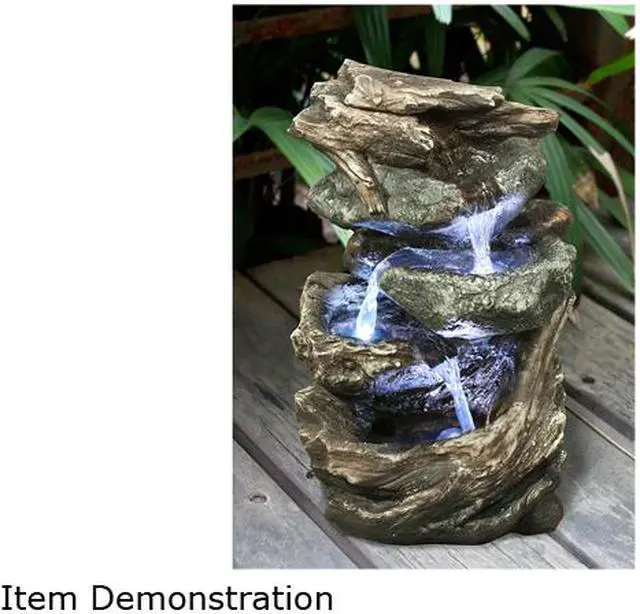 Alt view image 3 of 3 - Hi-Line Gift LED Log Stone Fountain