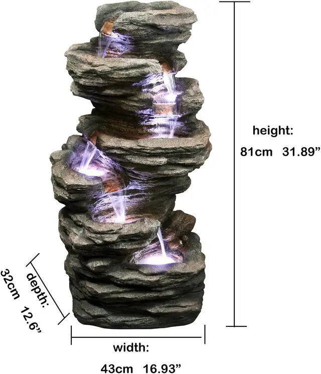 Alt view image 7 of 8 - Hi-Line Gift LED Level Slate Stone Fountain