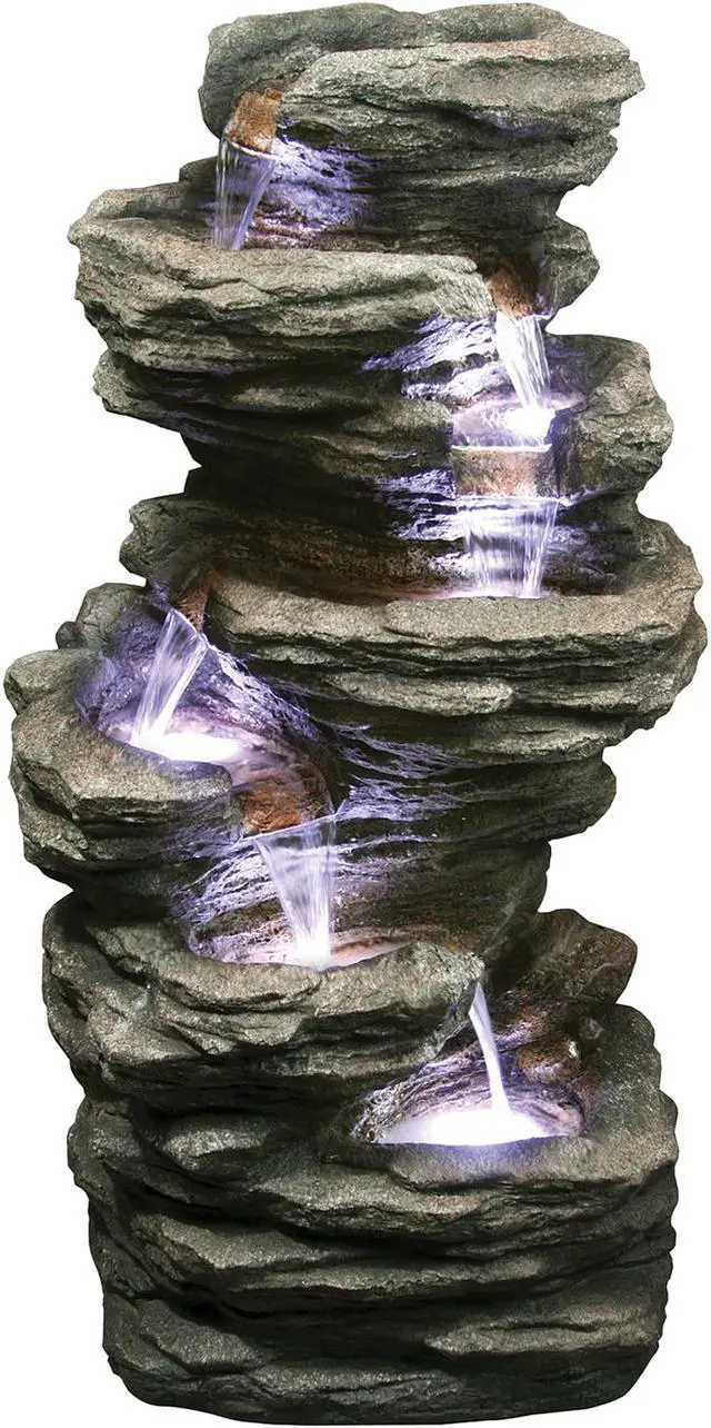 Main image of Hi-Line Gift LED Level Slate Stone Fountain