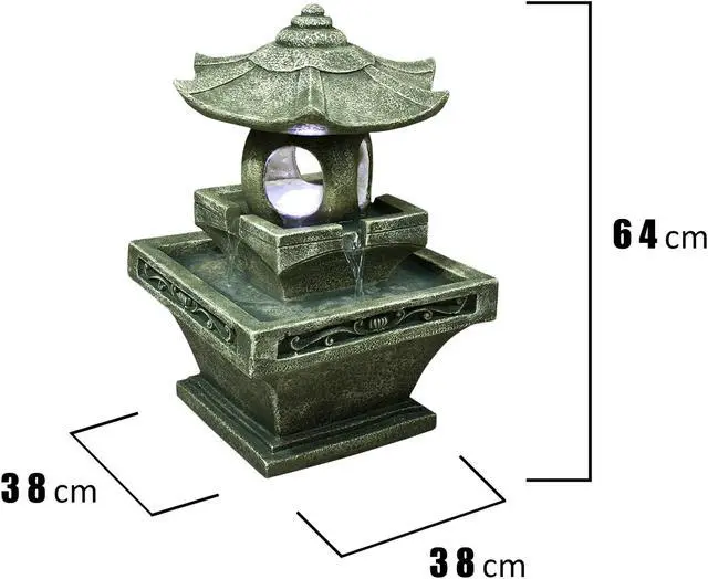 Alt view image 2 of 3 - Hi-Line Gift Pagoda Lantern Fountain with Light