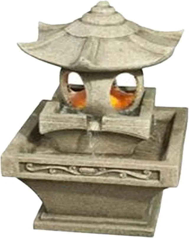 Main image of Hi-Line Gift Pagoda Lantern Fountain with Light