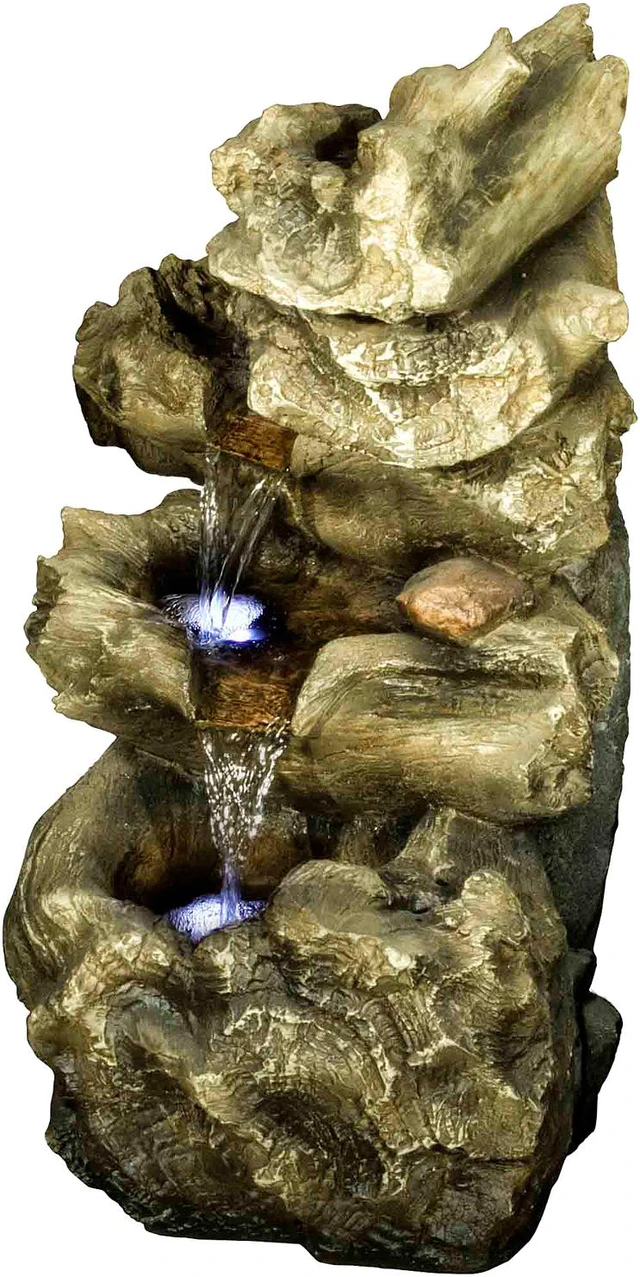 Alt view image 3 of 7 - Hi-Line Gift 4 Level Logs Fountain with LED