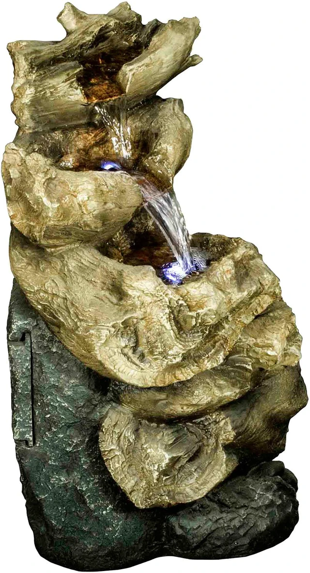 Alt view image 4 of 7 - Hi-Line Gift 4 Level Logs Fountain with LED