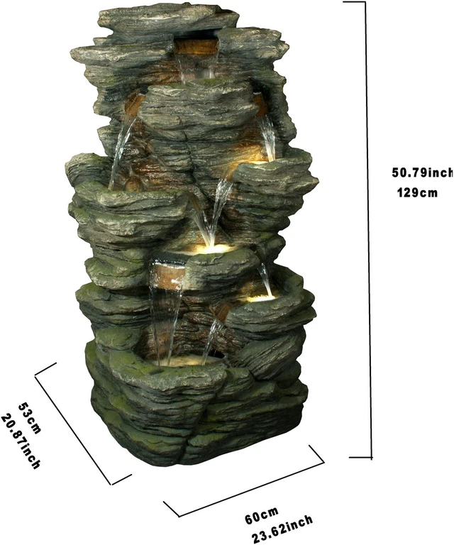 Alt view image 5 of 6 - Hi-Line Gift LED Rock Multi Level Fountain