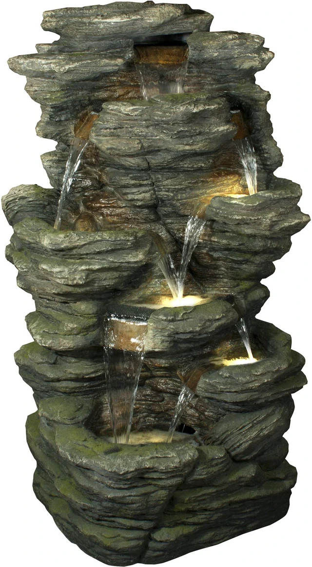 Main image of Hi-Line Gift LED Rock Multi Level Fountain