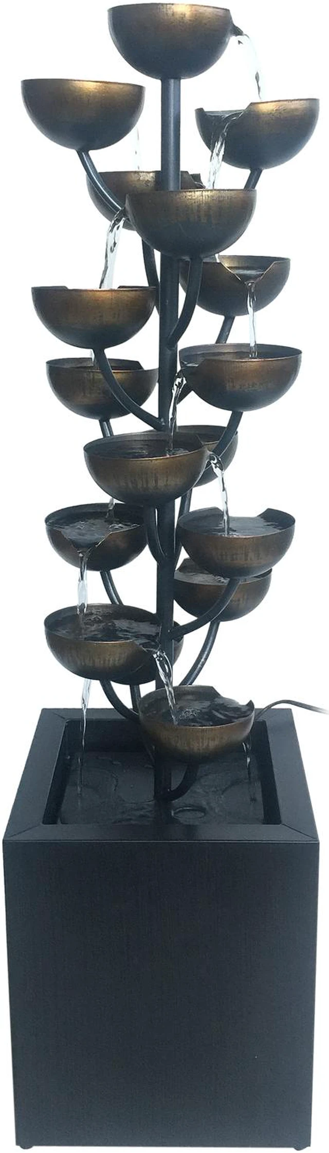 Alt view image 2 of 4 - Hi-Line Gift Multi Level Zinc Metal Stacked Cups Fountain