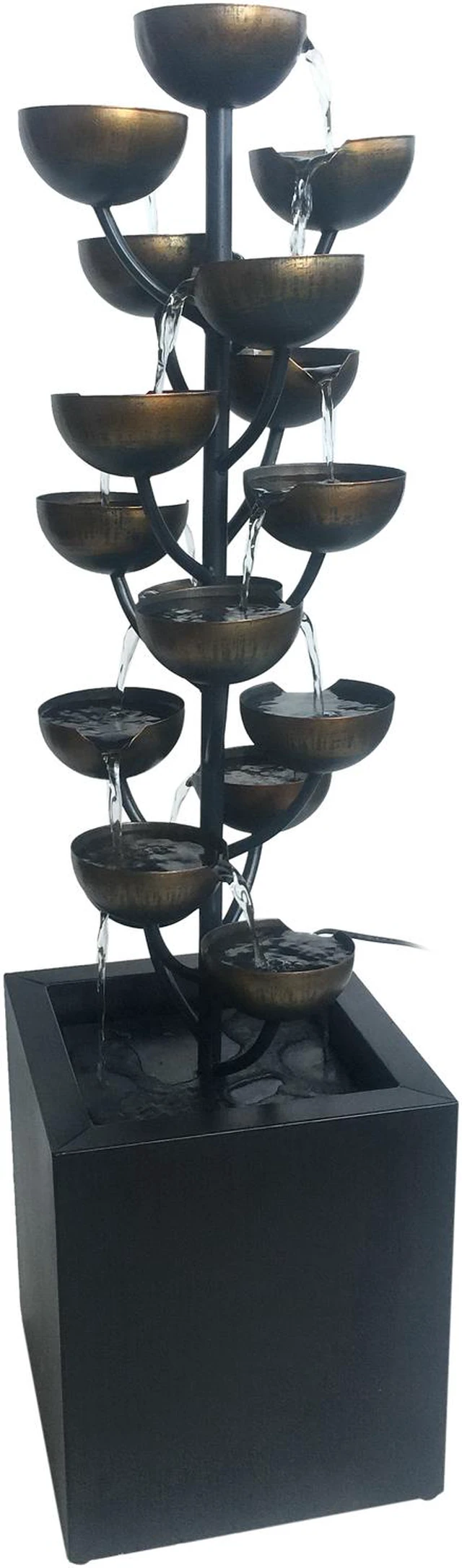 Alt view image 3 of 4 - Hi-Line Gift Multi Level Zinc Metal Stacked Cups Fountain