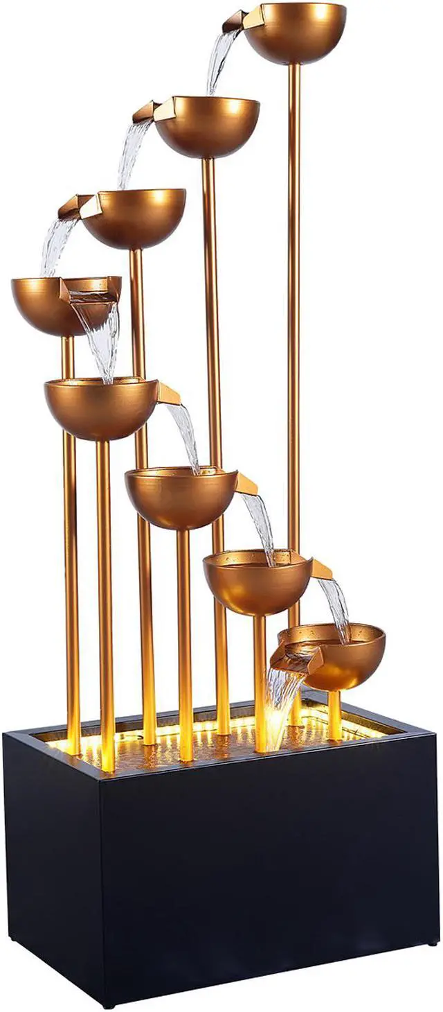 Alt view image 2 of 3 - Hi-Line Gift LED Zinc Metal 8 Cups Fountain